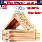 NEW Home Wooden Hangers Pack of 10 &20  Suit Hangers Premium Natural Finish