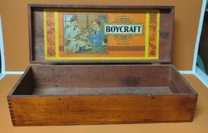 Vintage Original Boycraft Wooden Tool Box 1940s