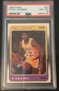 New Listing1988 Fleer Magic Johnson #67 - PSA 8 NM-MT - Los Angeles Lakers HOF