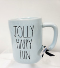 NEW Rae Dunn Frosty the Snowman ceramic JOLLY HAPPY FUN Coffee/Cocoa blue Mug