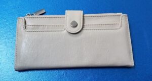 Beige Clutch Wallet Zippered Pocket + Loads of Pockets & Credit Card Slots! 8x4