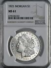 1921-P $1 MORGAN SILVER DOLLAR  NGC MS61 #6795338-022 MINT STATE FRESHLY GRADED!
