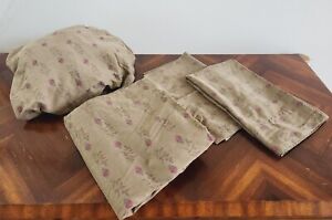 New ListingRalph Lauren Formal Garden Brown Floral Queen Sheet Set Flat Fitted Pillowcases