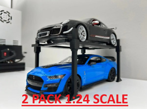 2x Car Lift 1:24 Scale Diecast Model Display Stand - Choose Your Color!