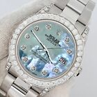 Rolex Datejust 31mm 2.1ct Diamond Bezel/Lugs/ Tahitian Blue MOP Dial Watch