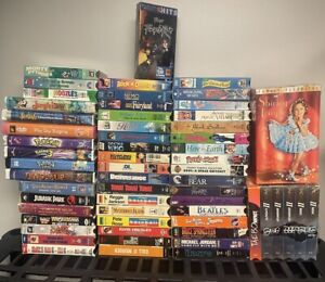 Lot of  40+ VHS tapes Children, Sports, Thriller, Vintage, WWF, Pokemon