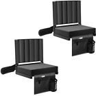 Set of 2 Portable Stadium Seat Bleacher Chair Padded & Cup Holder Shoulder Strap