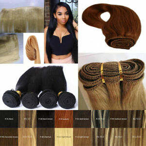 Double Weft Hair Extensions Sew In Weave Brazilian Remy Human Hair Bundle 100gr