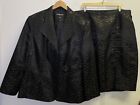 Sag Harbor Size 24W Black Skirt Suit 2 Piece Set Career Church Business Chevron