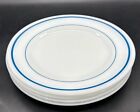 Set Of 4 Vintage Pyrex Tableware By Corning 8.75” Plates Blue Bands #703