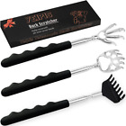 3 Pack Back Scratcher Metal Portable Telescoping Back Scratchers with Rubber Han