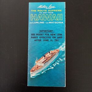 SS LURINE SS MATSONIA Matson Line Cruise Brochure Deck Plan June 1961