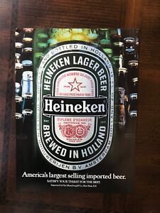 1986 vintage original print ad Heineken Imported Beer- America’s Largest Import