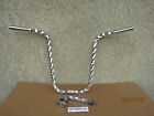 NEW  CHROME LOWRIDER BICYCLE SQUARE TWISTED HANDLEBAR & ALL TWISTED GOOSENECK