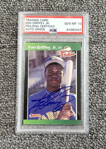 Ken Griffey Jr. 1989 Donruss Signed The Rookies #3 Baseball Card PSA 10