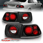 1996 1997 1998 1999 2000 Fit Honda Civic 2DR Coupe Balck Brake Tail lights Pair (For: 2000 Civic)
