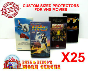 25x STANDARD VHS MOVIE (SIZE A) CLEAR PLASTIC PROTECTIVE BOX PROTECTORS SLEEVE