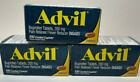 3 Boxes of Advil Ibuprofen Tablets, 100 Caplets per bottle 200 mg New EXP:2024+