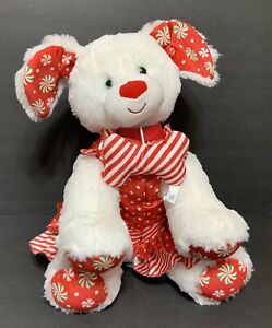 Build a Bear Puppy Dog Christmas FULLY DRESSED Merry Mint Peppermint Candy Cane