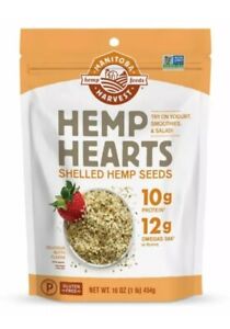 Hemp Hearts Shelled Hemp Seeds - 16oz (1 lb) Bag - 10g Plant Based Protein
