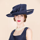 British Retro Chic Women Line Elegant Sinamay Floral Church Cloche Derby Hat HOT