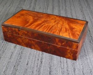 Antique 1800s Solid Burl Wood Box