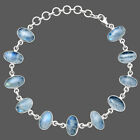 Natural Rainbow Moonstone - India 925 Sterling Silver Bracelet Jewelry B-1001