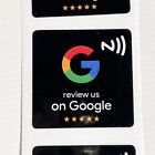 20 Black Waterproof Digital Google Reviews Stickers PVC Label - Easy Tap to Rate