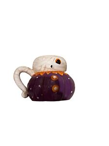 Johanna Parker  Halloween Mummy Pumpkin Ceramic Mug Cup ~4.75