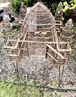 Rare Beautiful 19th Century Anglo Iron Bird Cage Chateau Vintage Antique + Stand