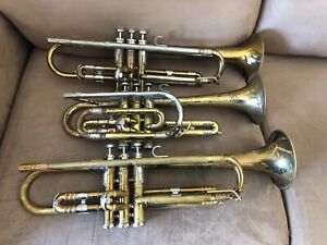 Vintage Getzen 90 Deluxe Trumpets and Cornet Lot Bundle 3 Horns