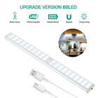 60 LED Under Cabinet Closet Light Motion Sensor USB Rechargeable Kitchen Lamp US