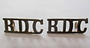 Royal Defence Corps brass shoulder titles - RDC