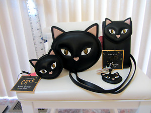 Kate Spade Meow CATS The Musical Black Leather Crossbody Set