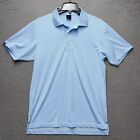 Dunning Golf Polo Shirt Mens Small Blue White Striped Pullover Stretch Casual