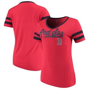 Campus Lifestyle Boston Red Sox Womens Red Jersey V-Neck T-Shirt