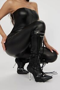 Won't Ask Twice Knee High Boots - Black 8 US
