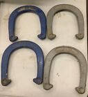 (4) Vintage Royal Metal Horseshoes-Blue And Silver St Pierre Worcester MA NICE