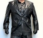 J Ferrar Black Leather Sport Jacket Blazer L