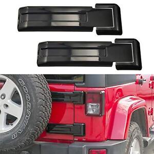 Black Tailgate Hinge Trim Covers Fit 2007-2018 Jeep Wrangler JK Unlimited Parts (For: Jeep)