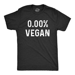 Mens 0% Vegan Tshirt Funny Cooking Meat Eater Tee