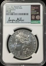 2021 CC NGC MS70 MORGAN SILVER DOLLAR ~ WAYNE MILLER SIGNED ~ FIRST RELEASES