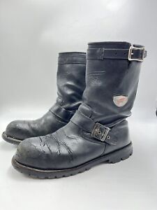 Red Wing Mens Black Leather Engineer Steel Toe Motorcycle Boots Sz 11.5D