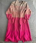 Torrid Cardigan Women's Plus Size 2 Pink Ombre Long Sleeve Duster Pockets Knit