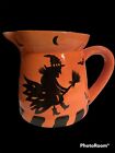 GATES WARE BY LAURIE GATES HALLOWEEN PITCHER FLYING WITCH SPIDERS Excellent Cond