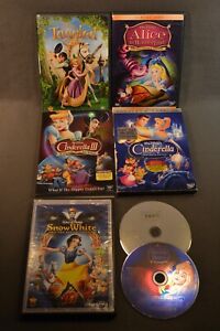 Disney Princess DVD Lot of 7 Snow White Cinderella Sleeping Beauty Tiana Tangled