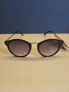 Women's Foster Grant Max Block Sunglasses JS 1801 Black - Brass - Retro Cat Eye