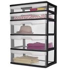 5 Drawer Wide Tower Home Plastic Storage Organizer Multi-purpose Container Home