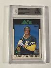 1986 Topps Traded Jose Canseco Rookie Signed / Auto.  BAS