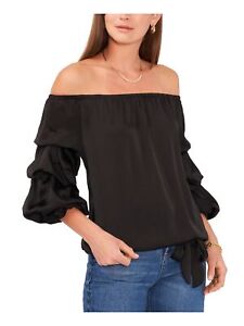 VINCE CAMUTO Womens Tie Lined Elasticized Balloon Sleeve Cocktail Top